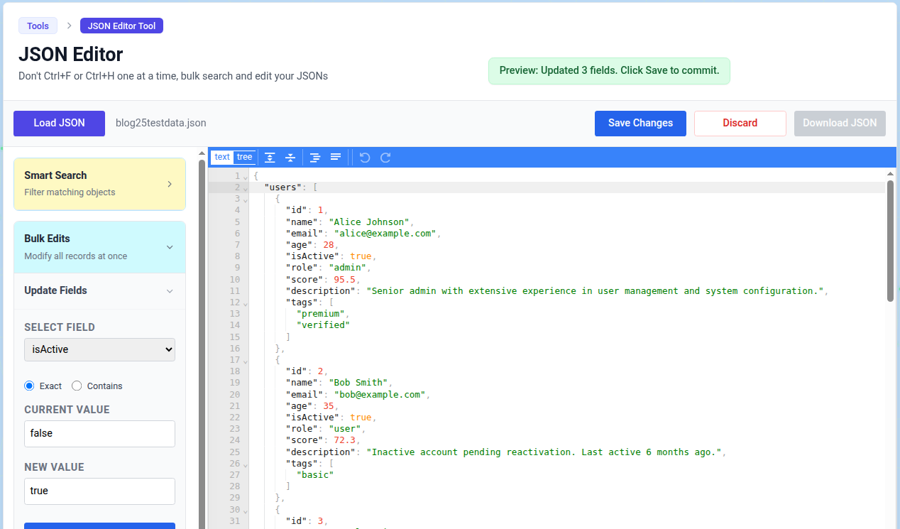 Update field Example | The India Portfolio