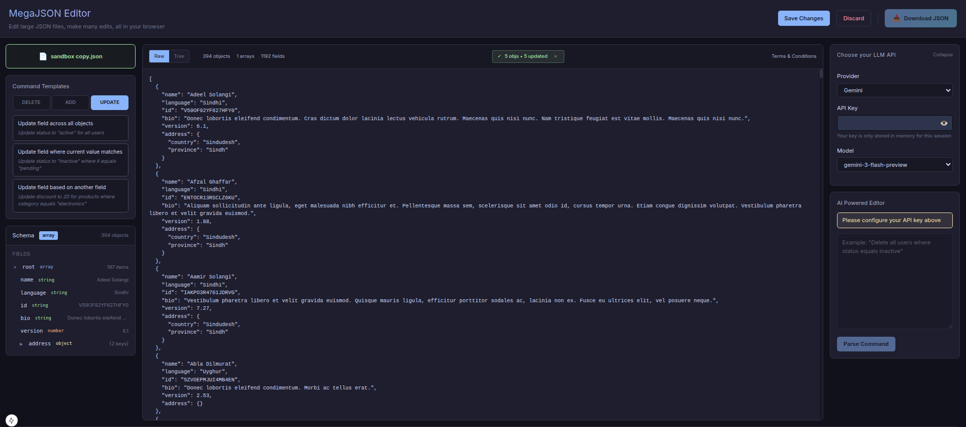 See your JSON's schema